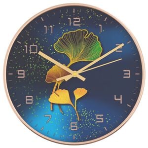 vidaXL Horloge murale dor&eacute; et bleu &Oslash;29,5 cm polystyr&egrave;ne et verre