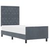 vidaXL Lit &agrave; ressorts avec t&ecirc;te de lit Gris fonc&eacute; 80 x 200 cm Velours