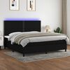 vidaXL Sommier &agrave; lattes de lit et matelas et LED Noir 200x200 cm Tissu