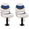 vidaXL Si&egrave;ges bateau lot de 2 pi&eacute;destal hauteur r&eacute;glable pivotant 360&deg;