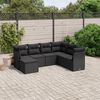 vidaXL Salon de jardin 7 pcs avec coussins noir r&eacute;sine tress&eacute;e