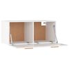 vidaXL Armoire murale Blanc brillant 80x35x36,5 cm Bois d'ing&eacute;nierie