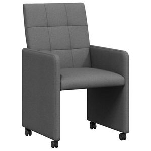 vidaXL Chaises de Salle &agrave; Manger avec Roues 2 pc tissu Gris fonc&eacute;