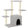 vidaXL Arbre &agrave; chat avec griffoirs en sisal gris clair 97,5 cm