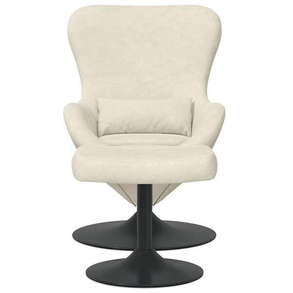 vidaXL Chaise &OElig;uf avec Pouf Cr&egrave;me Velours