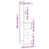 vidaXL Buffet haut Blanc 34,5x34x180 cm Bois d'ing&eacute;nierie