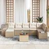 vidaXL Ensemble de canap&eacute; de jardin avec coussin 8 pcs Beige polyrotin
