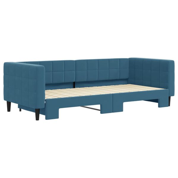 vidaXL Lit de jour avec gigogne sans matelas bleu 90x200 cm