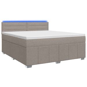 vidaXL Lit boxspring avec matelas Taupe 140 x 190 cm Tissu