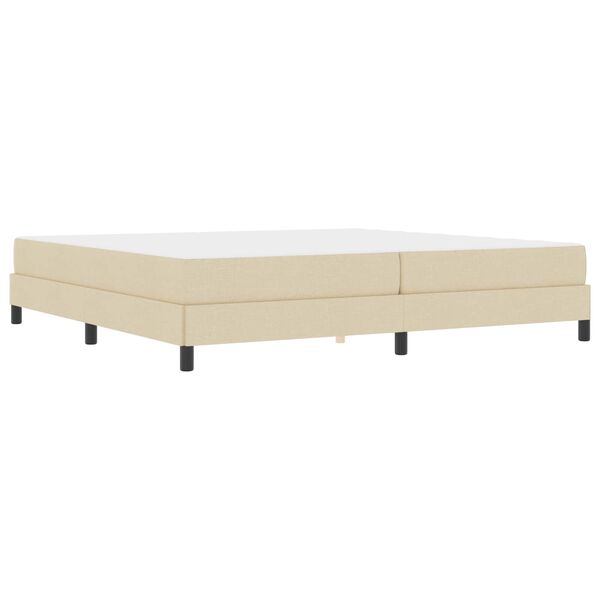 vidaXL Lit &agrave; ressorts avec matelas Cr&egrave;me 200 x 200 cm tissu