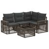 vidaXL Ensemble de canap&eacute; de jardin 5 pcs Gris et Gris fonc&eacute; polyrotin