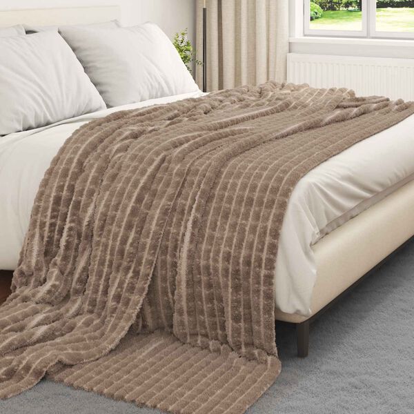 vidaXL Couvertures &agrave; jeter 6 pcs Camel 240 x 220 cm Toison
