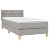 vidaXL Sommier &agrave; lattes de lit avec matelas Gris clair 100x200cm Tissu