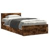 vidaXL Cadre de lit et t&ecirc;te de lit sans matelas ch&ecirc;ne fum&eacute; 90x200 cm