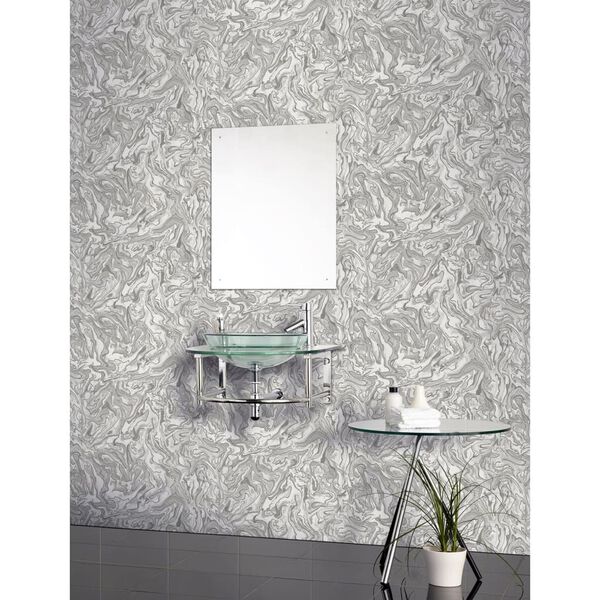 DUTCH WALLCOVERINGS Papier peint Liquid Marble Gris