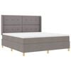 vidaXL Lit &agrave; ressorts avec bandes LED Taupe 180 x 200 cm tissu