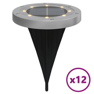 vidaXL Lampes solaires de sol et piquets de sol ext&eacute;rieur 12 pcs