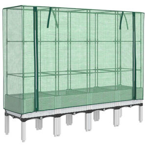 vidaXL Jardini&egrave;re sur&eacute;lev&eacute;e avec housse aspect rotin 160x40x140 cm