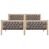 vidaXL Cadre de lit avec t&ecirc;te de lit Taupe 180 x 200 cm Pin massif