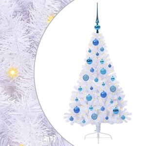 vidaXL Sapin de No&euml;l artificiel avec 150 LED Blanc 120 cm PVC et Acier
