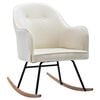 vidaXL Chaise &agrave; bascule Blanc cr&egrave;me Velours