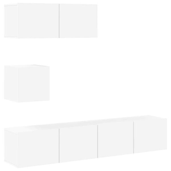vidaXL Ensemble de meubles TV 4 pcs Blanc Bois d'ingénierie