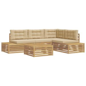 vidaXL 6 pc Ensemble de canap&eacute;s d'ext&eacute;rieur Polyester Blanc