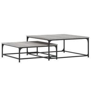 vidaXL Tables basses gigognes 2 pcs sonoma gris bois d'ing&eacute;nierie