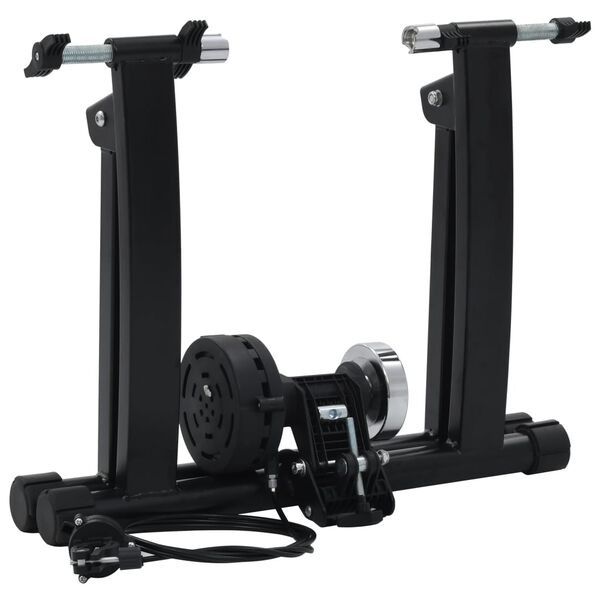 vidaXL Support &agrave; rouleau pour v&eacute;lo d'appartement 26po-28po Acier Noir