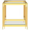 vidaXL Table basse Dor&eacute; 55x55x55 cm Acier inoxydable et verre