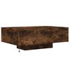 vidaXL Table basse avec lumi&egrave;res LED ch&ecirc;ne fum&eacute; 85x55x31 cm