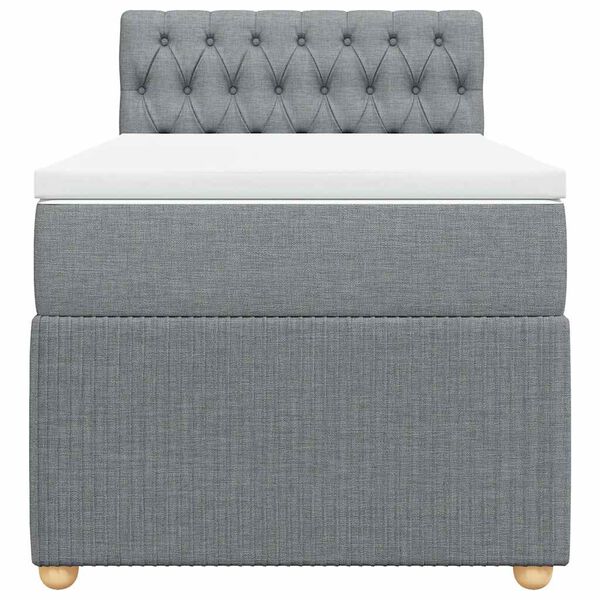vidaXL Sommier &agrave; lattes de lit avec matelas Gris clair 100x200cm Tissu