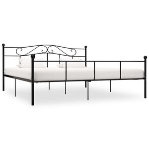 vidaXL Cadre de lit sans matelas noir m&eacute;tal 180x200 cm