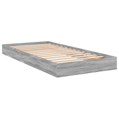 vidaXL Cadre de lit sans matelas sonoma gris 75x190 cm