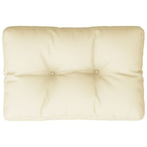 vidaXL Coussin de palette cr&egrave;me 50x40x12 cm tissu