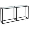 vidaXL Table console Marbre blanc 160x35x75,5 cm Verre tremp&eacute;