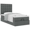 vidaXL Cadre de lit ottoman avec matelas gris fonc&eacute; 90x190 cm tissu