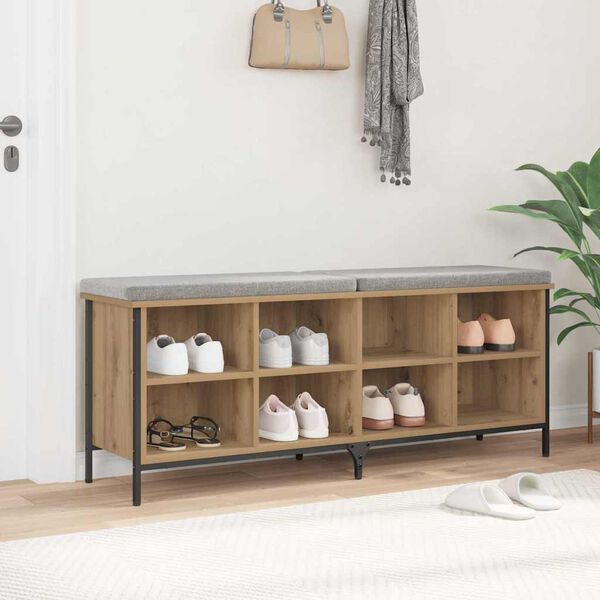 vidaXL Cabinet &agrave; chaussures Ch&ecirc;ne artisanal 131 x 35 x 50 cm
