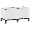vidaXL Jardini&egrave;re avec Roues Blanc 80 x 40 x 48 cm PP
