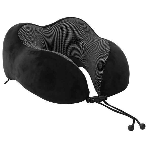 vidaXL Oreiller avec oreiller R&eacute;glable Noir 28 x 25 x 14 cm Velours