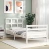 vidaXL Cadre de lit sans matelas blanc bois massif