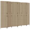 vidaXL Cloison de s&eacute;paration 6 panneaux beige r&eacute;sine tress&eacute;e