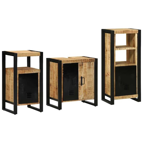 vidaXL Ensemble de mobilier de salle de bain 3 pcs Bois Recyclé Solide