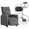 vidaXL Fauteuil inclinable de massage &eacute;lectrique Gris fonc&eacute; Tissu