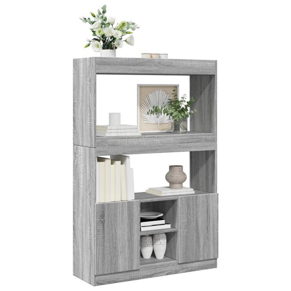 vidaXL Buffet haut sonoma gris 92x33x140 cm bois d'ing&eacute;nierie