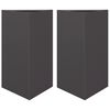 vidaXL Jardini&egrave;res 2 pcs noir triangulaire 50x43x75 cm acier