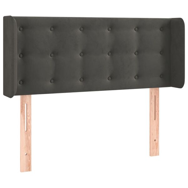 vidaXL T&ecirc;te de lit &agrave; LED Gris fonc&eacute; 93x16x78/88 cm Velours