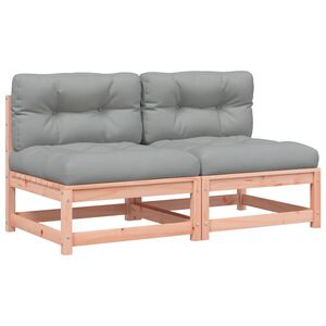 vidaXL Canap&eacute;s de jardin sans accoudoirs avec coussins 2 pcs