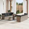 vidaXL Ensemble de canap&eacute; de jardin avec coussin 11 pcs Gris