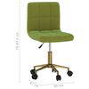 vidaXL Chaise pivotante de salle &agrave; manger Vert clair Velours